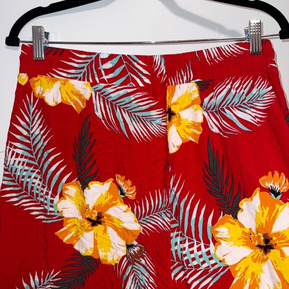 Womens Indero Red Floral Print Rayon Pull-On Pants XL - Picture 5 of 5